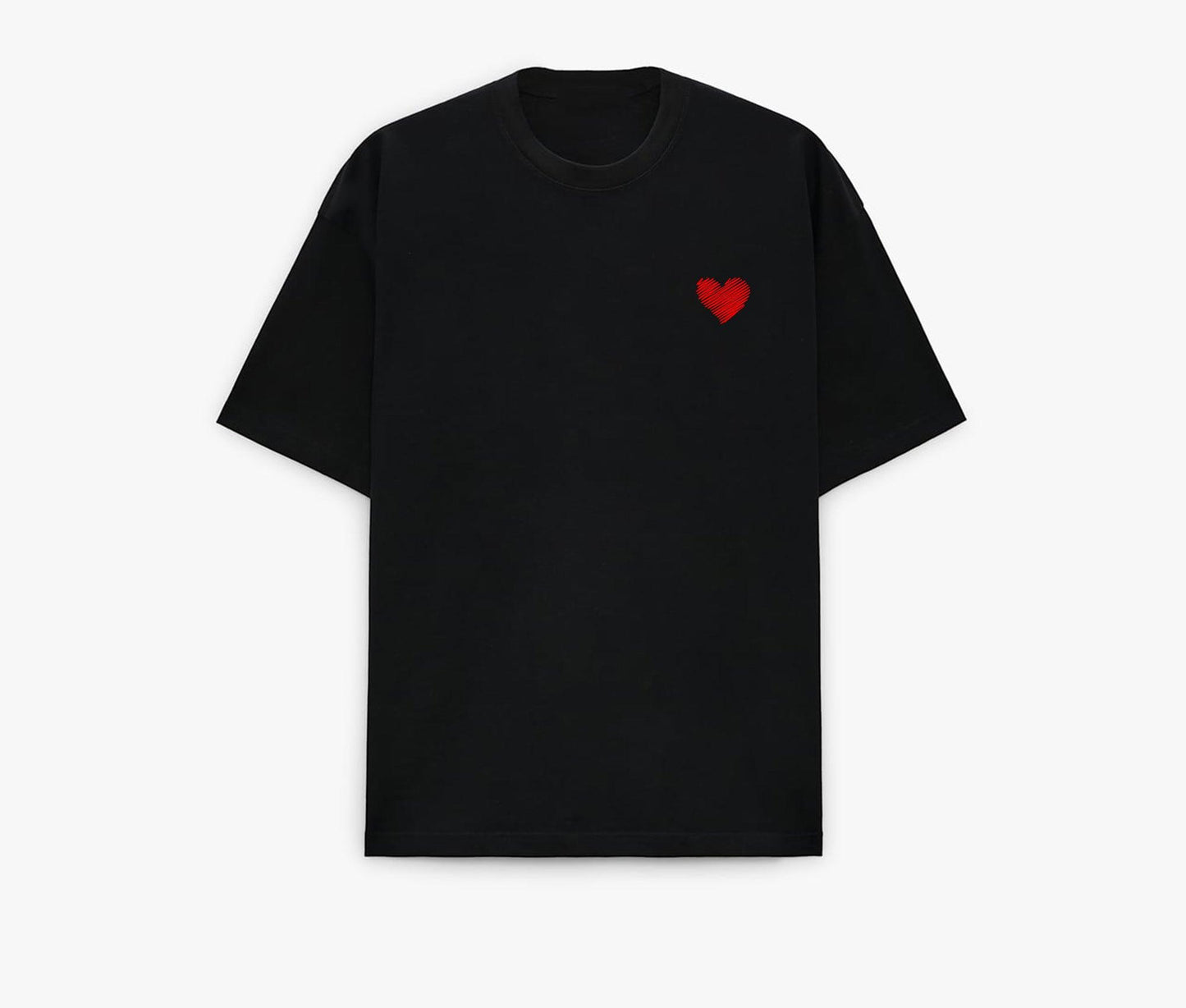 T-shirt Over size Black "Coeur" THE LOYALIST