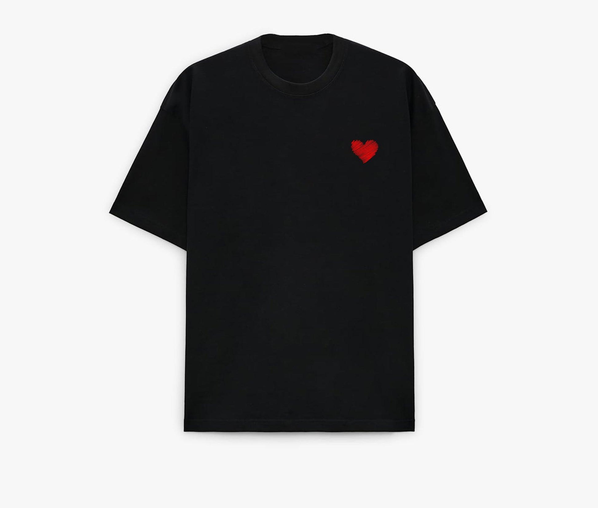 T-shirt Over size Black "Coeur" THE LOYALIST